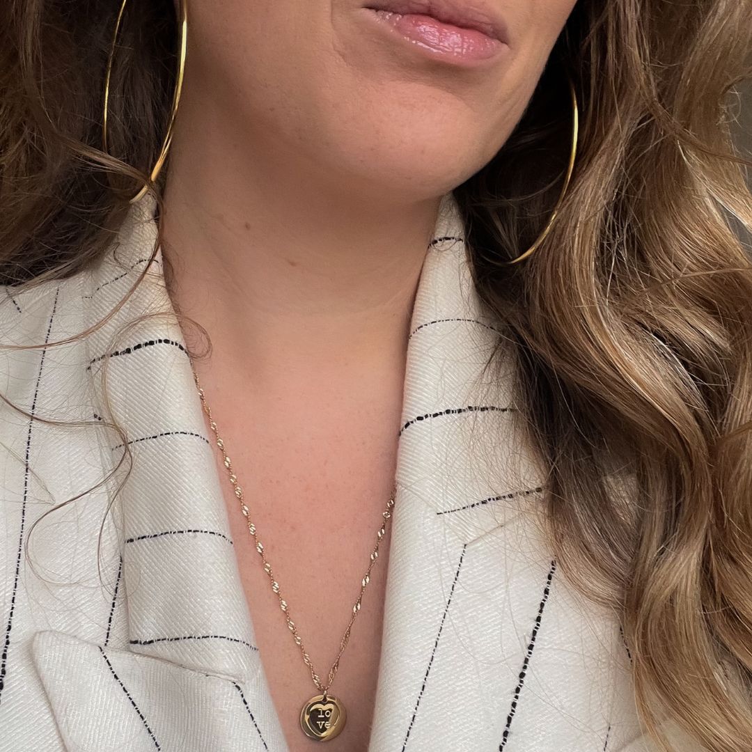 Family Love ketting met ronde bedel | Stainless steel sieraden By Frances Falicia