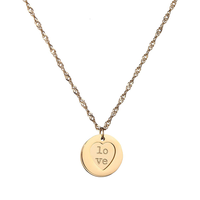 Family Love ketting met ronde bedel | Stainless steel sieraden By Frances Falicia